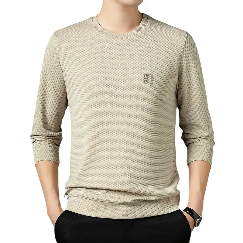 Cotton-Long-Sleeved-T-shirt-Mens-Autumn-New-Top-Cross-border-Trade-Loose-Casual-Collar-T-shirt-Base-Shirt