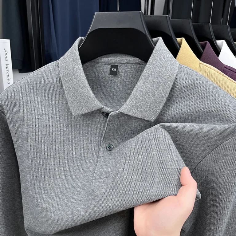 Cotton-Long-Sleeved-T-shirt-Mens-Spring-and-Autumn-New-Style-Lapel-Casual-Loose-Top