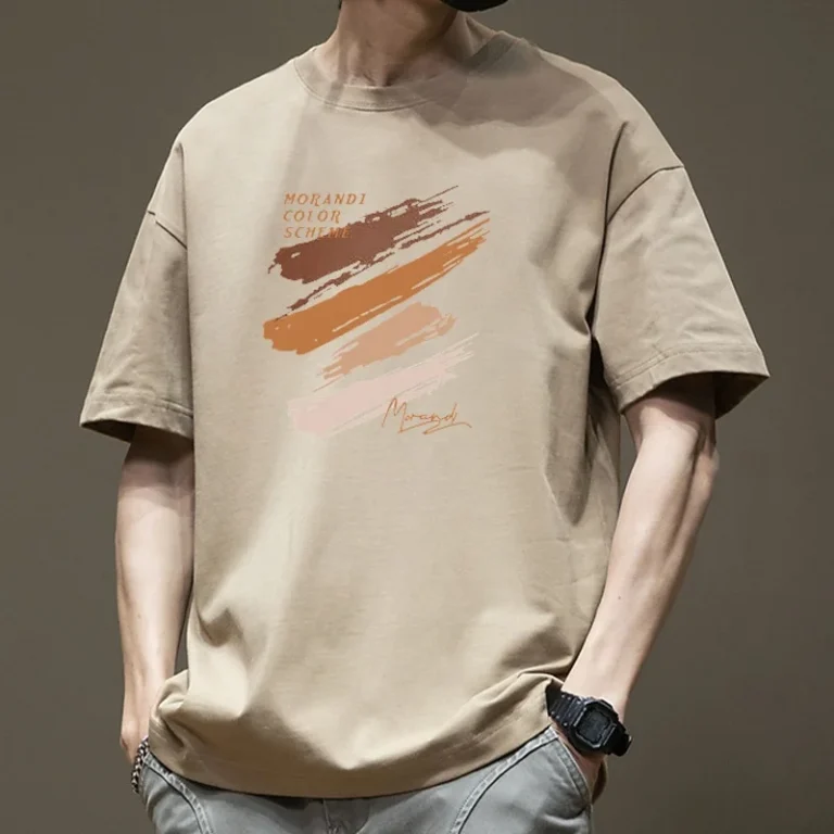 Cotton-Mens-Short-Sleeved-T-Shirt-Summer-Fashionable-Loose-Top