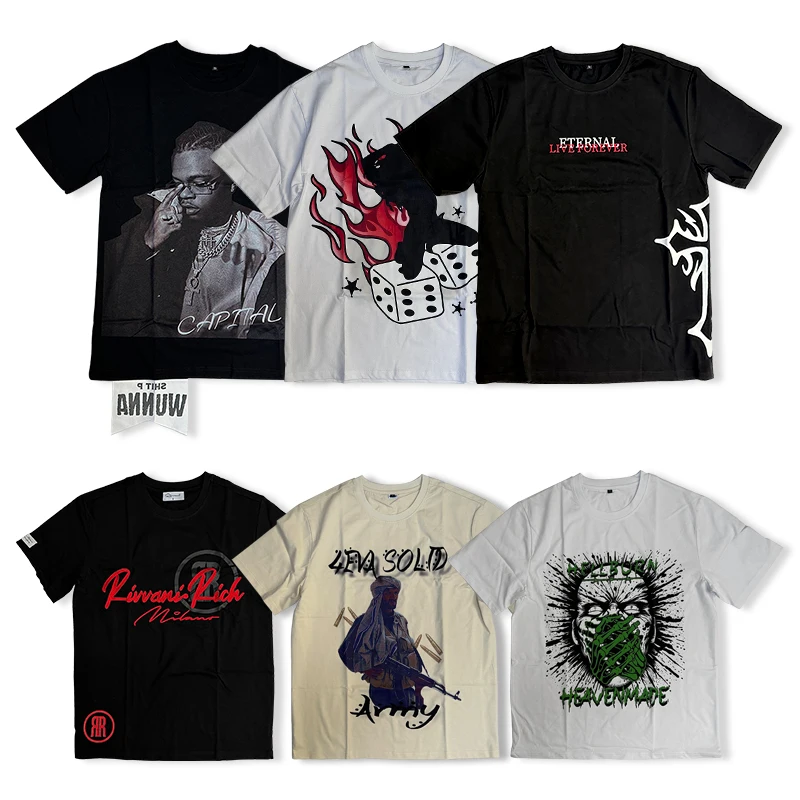 Cotton-Mens-T-shirt-With-Print-Latest-Design-T-shirt-Printing-Custom-Printing-100-Cotton-Black-T-Shirts-300GSM