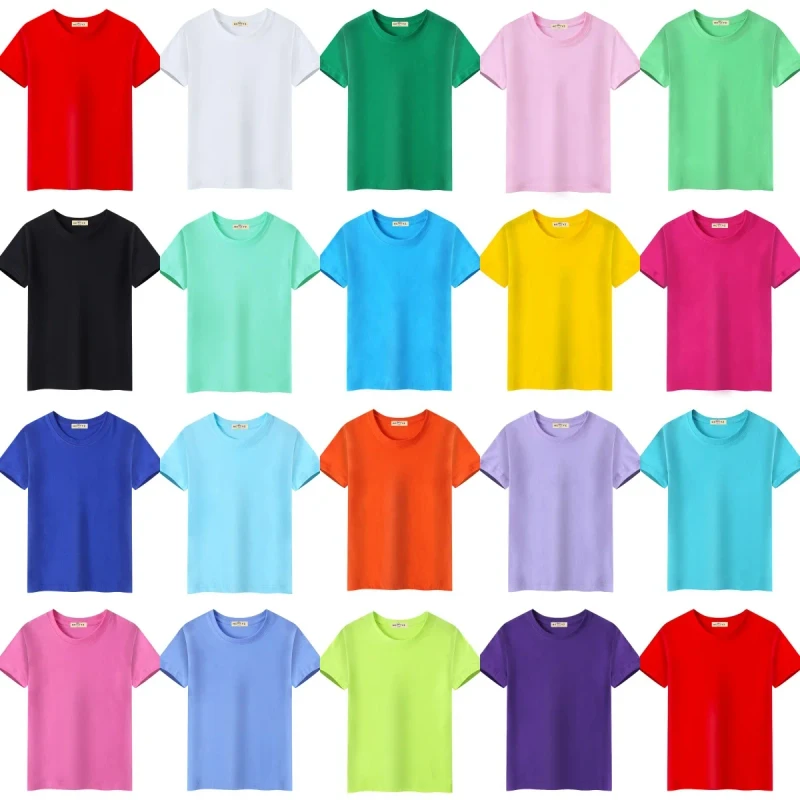 Cotton-Polyester-Blended-Unisex-180gsm-Blank-Custom-Screen-Printing-T-Shirts