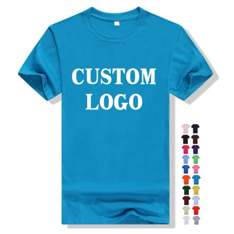 Cotton-Polyester-Short-Sleeve-T-shirt-OEM-Logo-Custom-Heat-Transfer-Print-Design-Solid-Regular-Fit-Eco-Friendly-Men