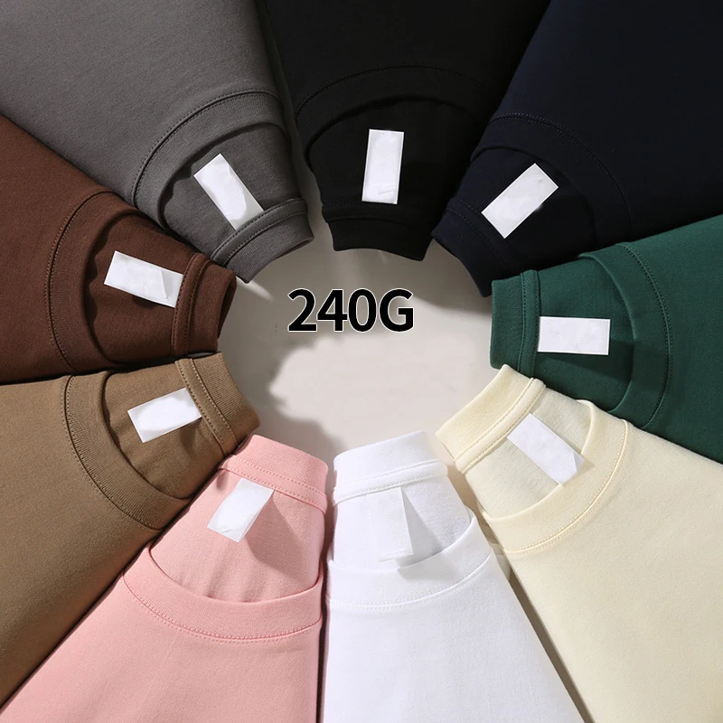 Cotton-Short-Sleeve-T-Shirt-for-Men-Summer-Round-Neck-Solid-Color-Loose-Casual-T-Shirt