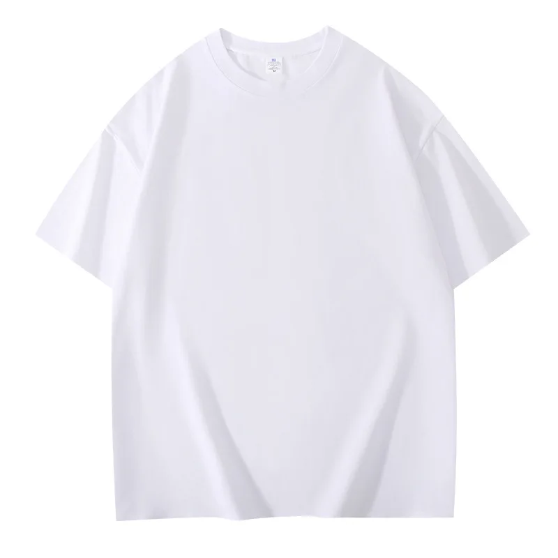 Cotton-Short-Sleeved-T-shirt-for-Men-and-Women-Loose-Half-Sleeved-Base-Solid-Color