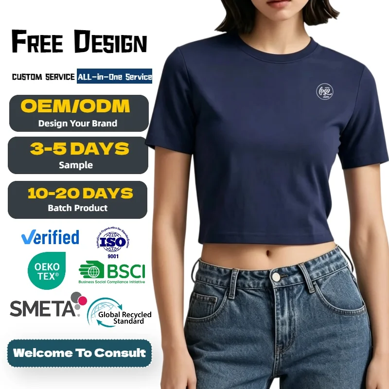 Cotton-Spandex-Cropped-Baby-Tees-Custom-Color-Women-Cotton-Custom-Workout-Short-Sleeve-Shirts-Crop-Top-T-Shirt