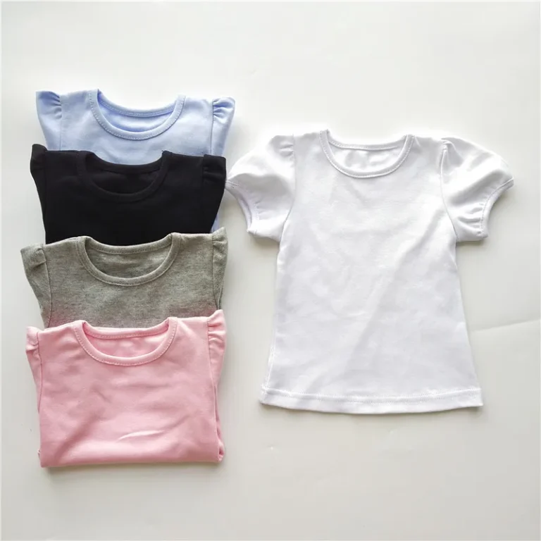 Cotton-T-Shirts-for-Girls-Aged-1-14-Summer-Combed-Cotton-with-Puffy-Sleeves-and-Embroidery-Short-Sleeves-for-Kids