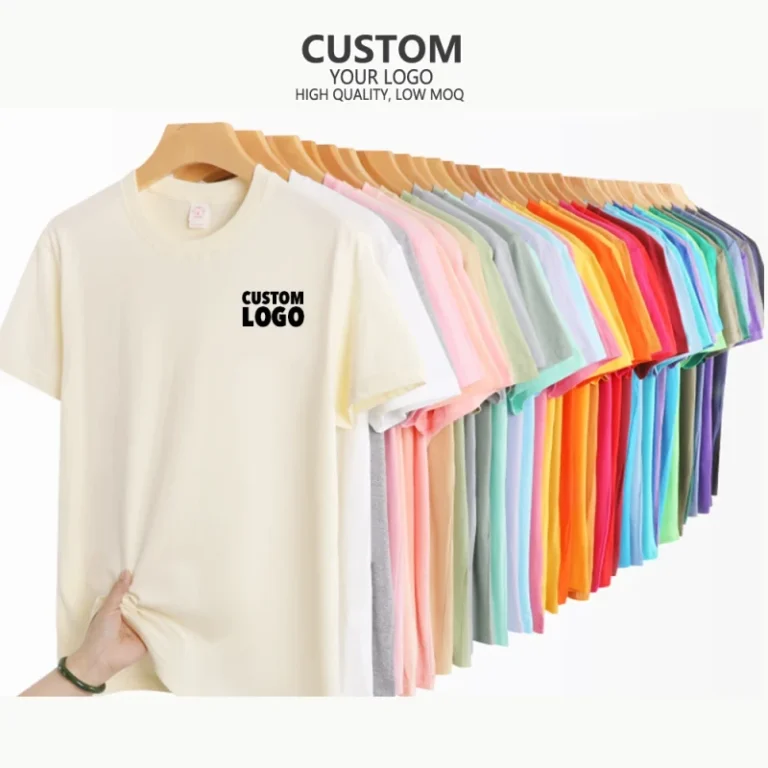 Crew-Neck-200G-Heavyweight-Premium-Cotton-Mens-T-Shirt-Solid-Jersey-Short-Sleeve-Custom-Print-Logo-1