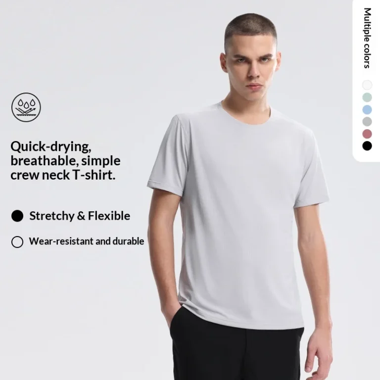 Crew-Neck-Mens-Short-Sleeve-Summer-Outdoor-Sports-Running-Fitness-Training-T-Shirt-Quick-Dry-Moisture-Wicking