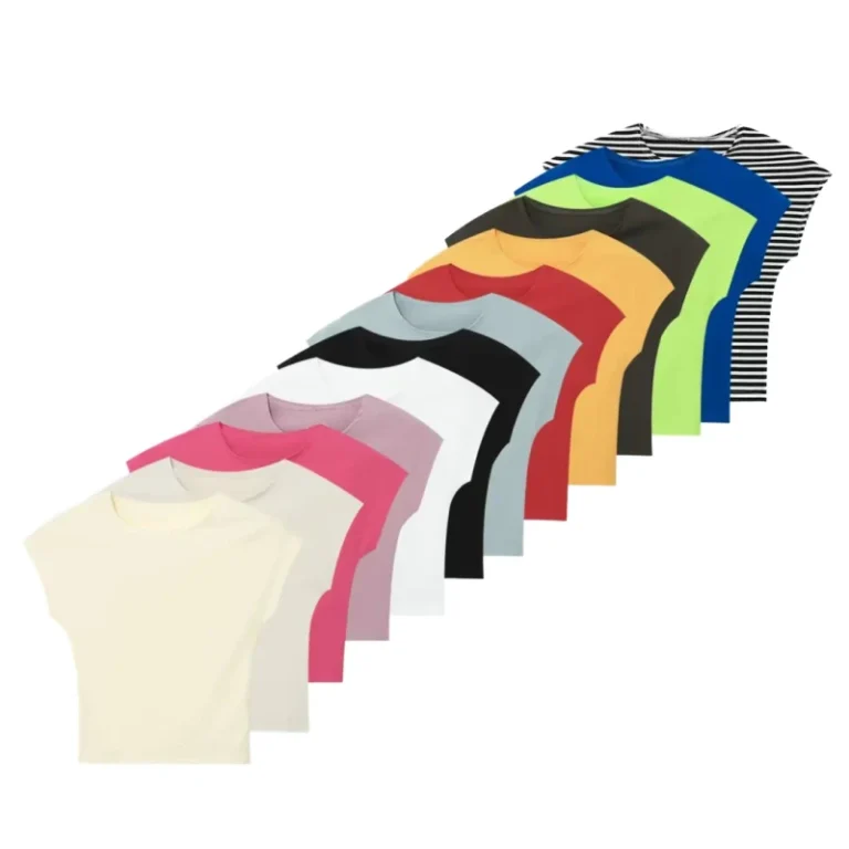 Crew-Neck-Pullover-Short-Sleeve-Breathable-Striped-T-Shirt-Women-100-Cotton-Autumn-Casual-Custom-Logo-Printed-With-T-Shirt