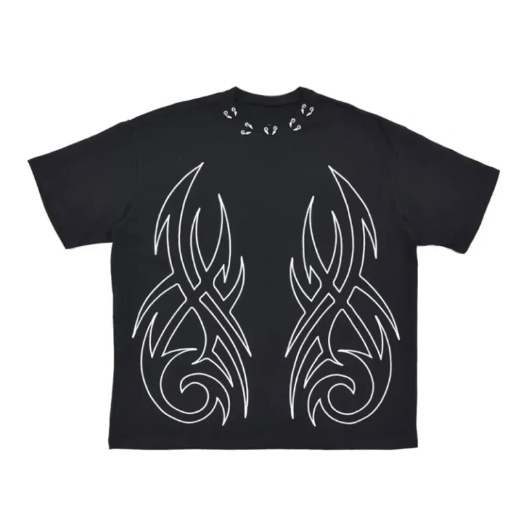 Crew-Neck-Short-Sleeve-White-Black-Mens-Printed-T-Shirts-with-Cartoon-Character
