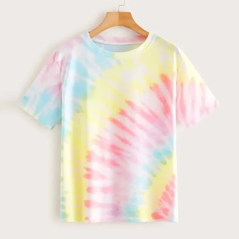 Crew-Neck-T-Shirt-Summer-Cotton-Tie-Dye-Girls-T-Shirts-Kids-100-Cotton-Custom-Logo-T-Shirts