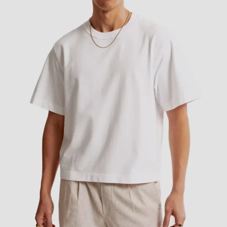 Crop-Top-Boxy-Fit-Mens-T-shirt-Drop-Shoulder-Custom-Blank-Cropped-Length-100-Cotton-Tshirt