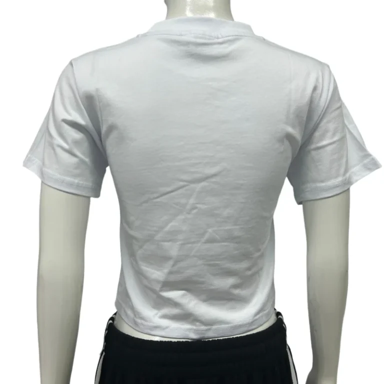 Crop-Top-T-Shirt-Casual-Short-Sleeves-Cotton-for-Women-Wear