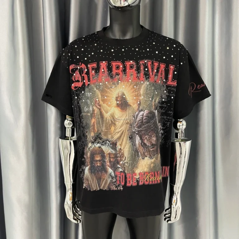 Custom-100-Cotton-Oversized-Heavyweight-Boxy-Fit-Tee-DTG-Printing-Graphic-Sun-Faded-Acid-Washed-Rhinestone-Distressed-T-Shirt