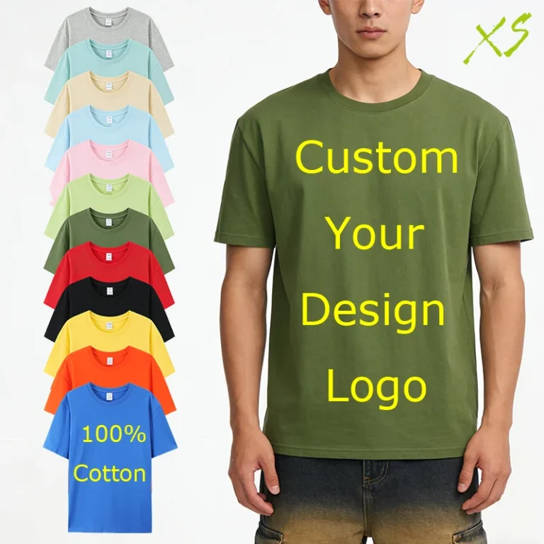 Custom-180g-Combed-Cotton-Solid-Color-Unisex-T-Shirt-Print-Logo-DTG-DTF-Casual-Plain-Blank-Mens-Oversized-T-Shirt
