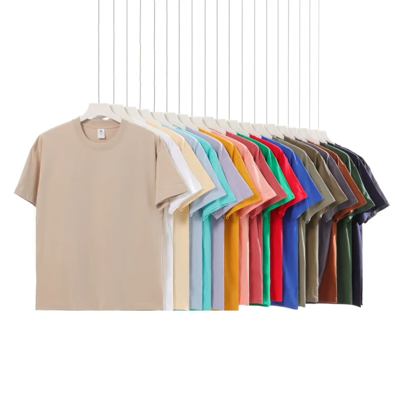 Custom-230G-Cotton-Quick-Dry-Oversize-Plain-Blank-Round-Neck-Short-Sleeve-Men-Women-T-Shirts-Casual-Unisex-Loose-Tops