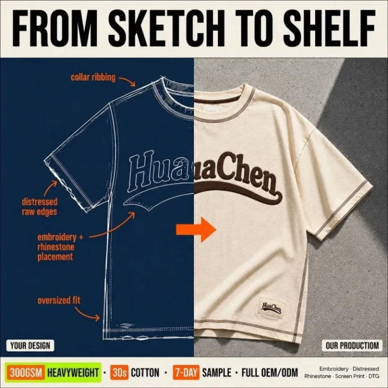 Custom-300GSM-Heavyweight-Streetwear-Oversized-T-Shirt-3D-Puff-Print-Contrast-Stitch-Woven-Label-OEM-Manufacturer
