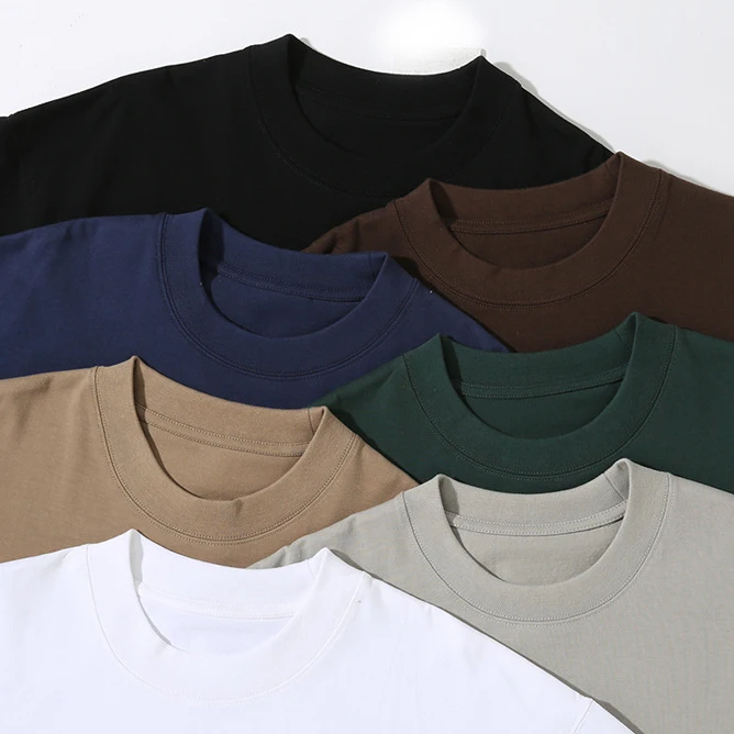 Custom-330g-Heavyweight-Crewneck-Short-Sleeve-T-Shirt-Mens-Streetwear-Hip-Hop-Small-Neck-Blank-100-Cotton-T-Shirt