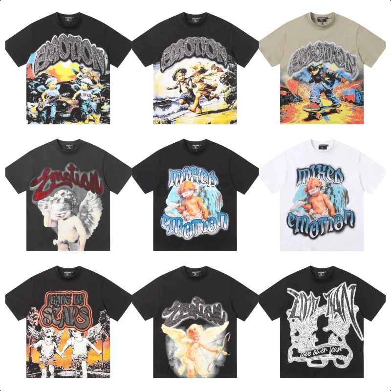 Custom-Angel-Graphic-DTG-Printing-T-shirts-Heavy-Rhinestone-Mixed-Emotion-T-shirts-for-Men