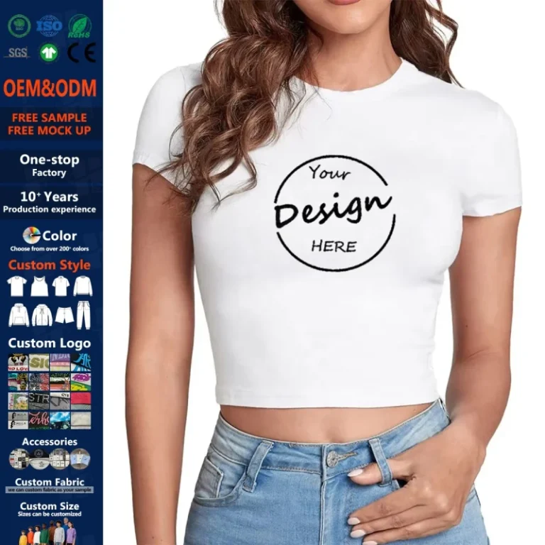 Custom-Baby-Tee-T-Shirt-Cropped-Ladies-Screen-Print-Blank-Cotton-Fitted-Tee-T-Shirt-Top-Hip-Hop-Women-White-Tshirt-Crop-Top