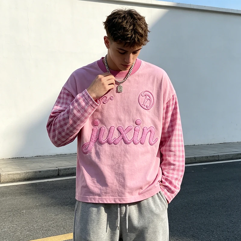 Custom-Baggy-Pullover-Cotton-Crewneck-Long-Sleeve-T-shirt-3d-Chenille-Embroidery-Streetwear-Manufacturers