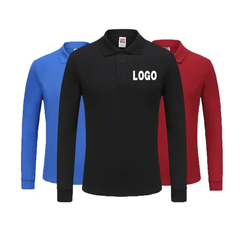 Custom-Blank-Regular-Mens-100-Pure-Cotton-Polo-T-Shirt-Long-Sleeved-Shirt-Embroidered-Printing