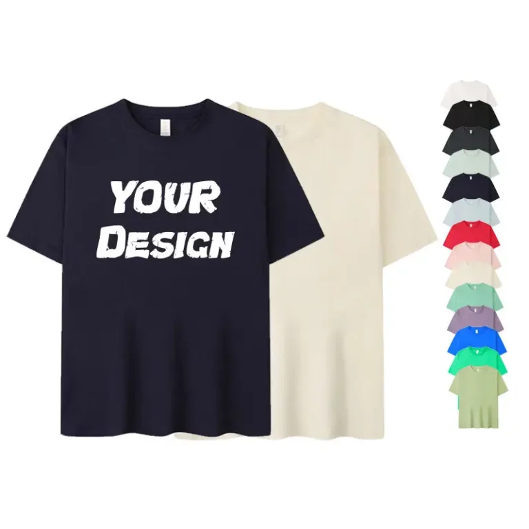 Custom-Blank-T-shirt-100-Cotton-Mens-T-shirt-Logo-Print-Regular-Printing-White-Black