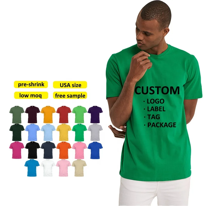 Custom-Blank-T-shirt-Design-Logo-Embroidery-Dtg-Screen-Puff-Printing-100-Cotton-Unisex-T-Shirt