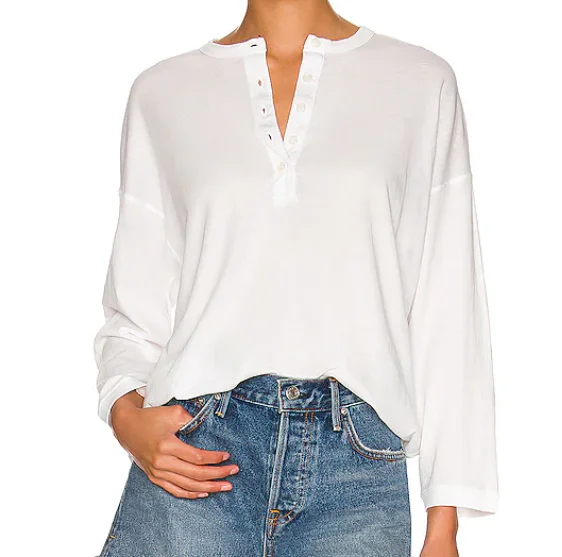 Custom-Casual-Knitted-Breathable-Cotton-Long-Sleeve-Henley-Neck-Womens-T-shirt