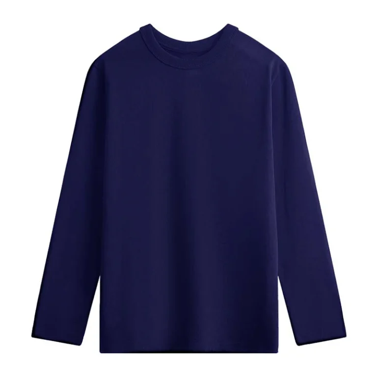 Custom-Casual-Mens-Oversized-T-Shirt-Long-Sleeve-Drop-Shoulder-Solid-100-Cotton-Breathable-Quick-Dry-Crew-Neck