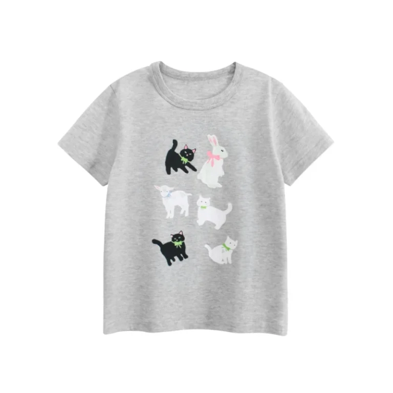 Custom-Casual-Summer-Girls-T-Shirts-Cotton-for-Kids