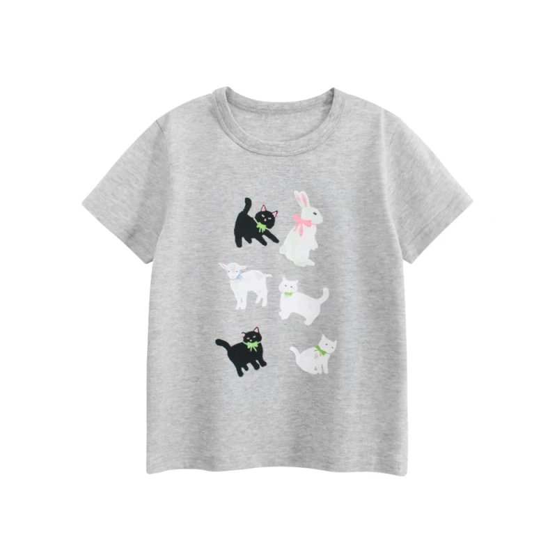 Custom-Casual-Summer-Girls-T-Shirts-Cotton-for-Kids