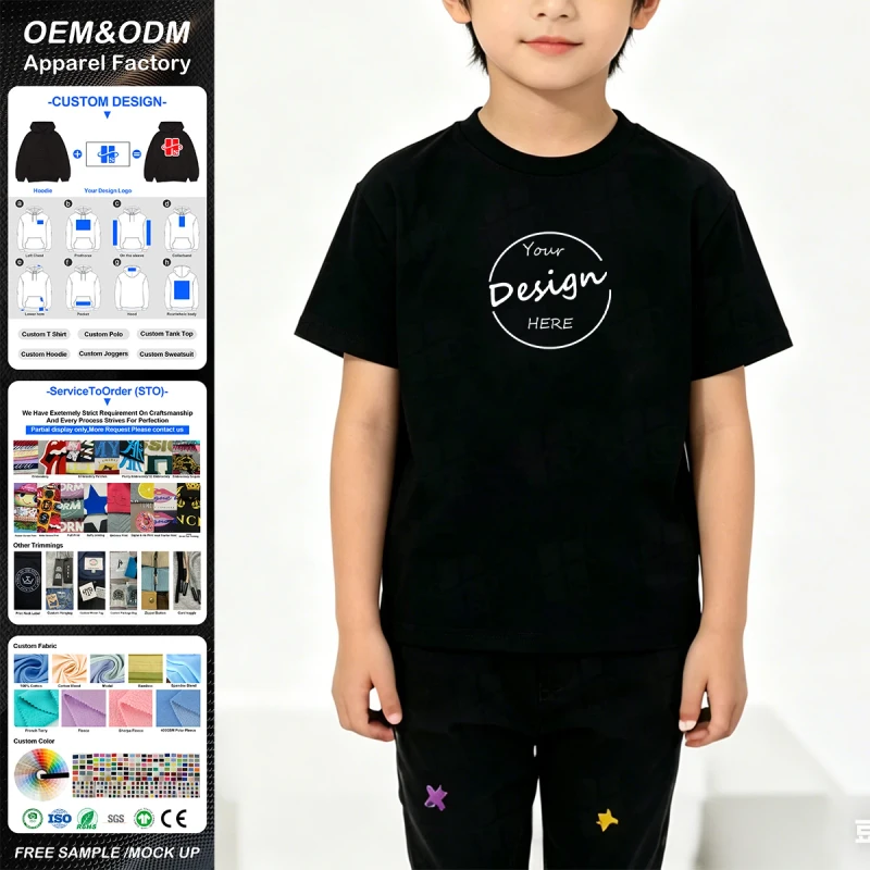 Custom-Children-Tshirt-Graphic-Tee-Blank-Plain-Combed-100-Cotton-Fabric-Sequin-Embroidery-Summer-Kids-T-Shirt