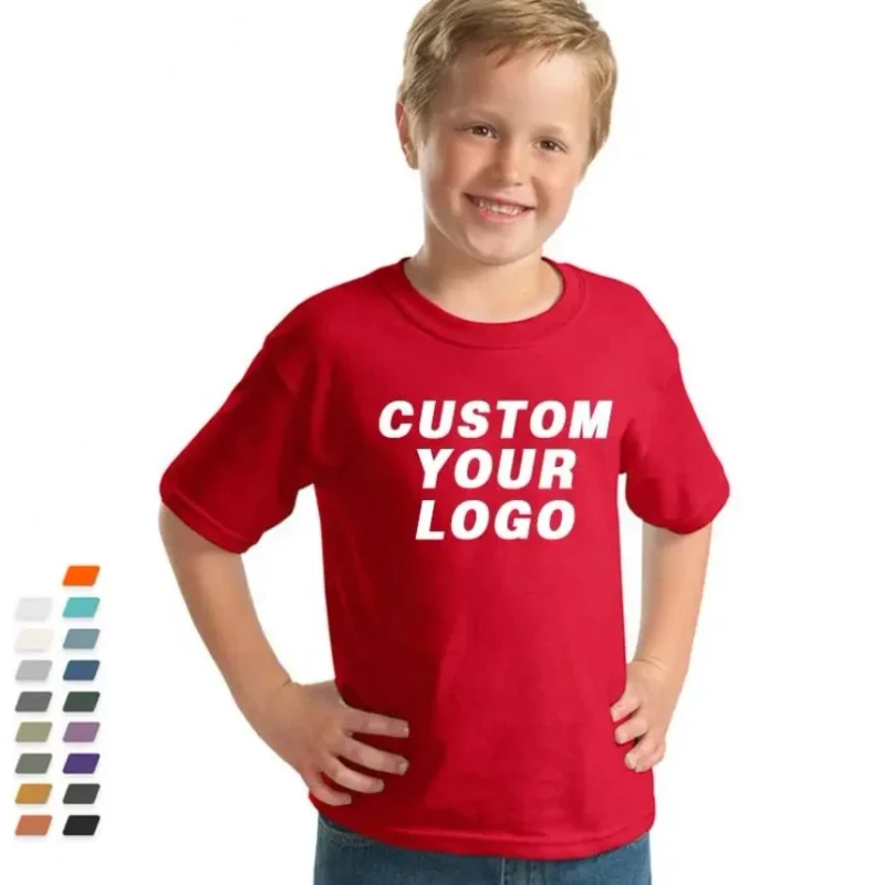 Custom-Cotton-Kids-Tshirts-245g-100-Cotton-Kids-Tshirt-DTF-T-shirt-Custom-logo-t-Shirt-Kids-Tshirt