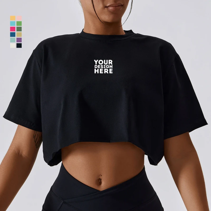 Custom-Cotton-Oversize-Blank-Plain-White-Lose-Fitting-Crop-Top-t-Shirts-Athletic-Spandex-Baby-pink-Gym-Cropped-Tee-Tshirt-Women