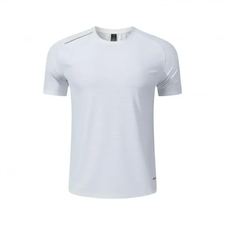 Custom-Drop-Shoulder-Breathable-Workout-Shirts-Round-Neck-Plain-White-T-Shirt-for-Men