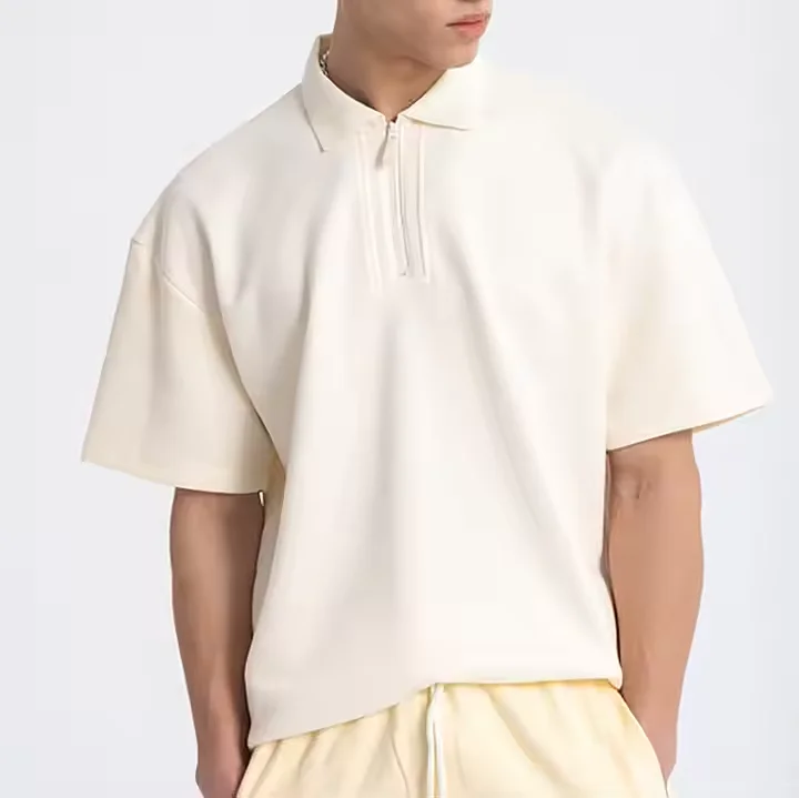 Custom-Embroidered-Mens-Cotton-Stand-Collar-Polo-Shirt-Casual-Polo-T-shirts-for-Mens-Polo-T-shirt-1-4-Zipper-Outfit-Shirt-D71