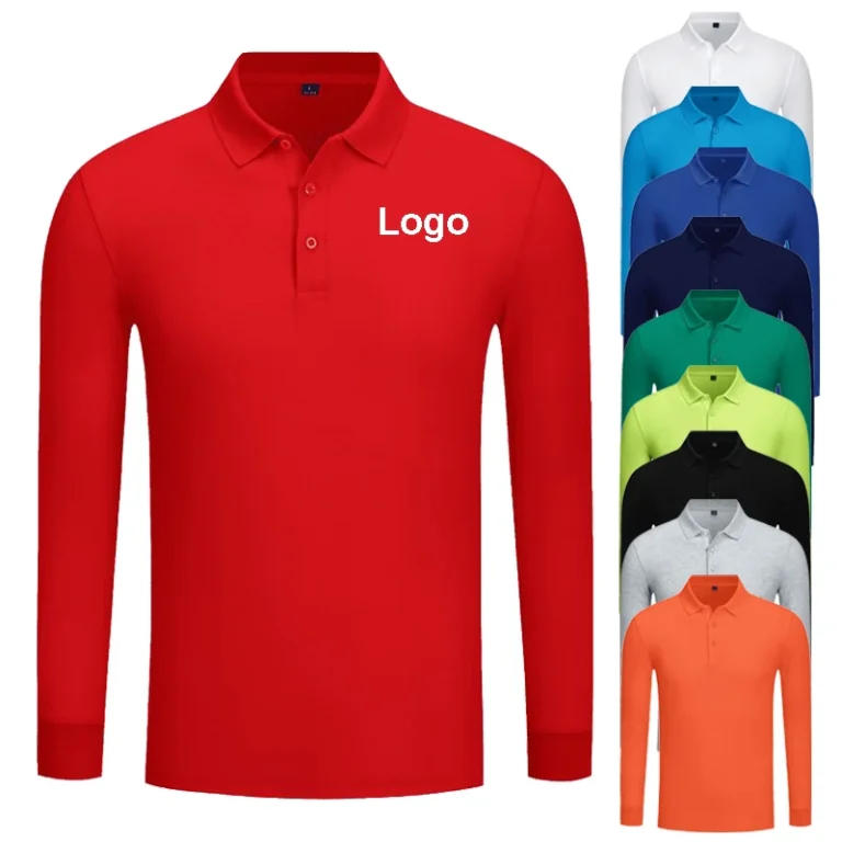 Custom-Embroidered-Mens-Long-Sleeved-Lapel-Polo-T-Shirt-Large-Printed-Pattern-Company-Workwear-Golf-Long-Sleeved-Polo-T-shirt