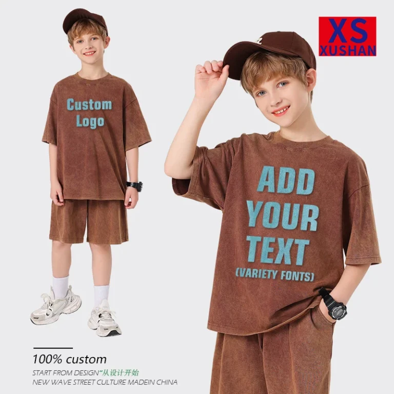 Custom-Embroidered-Vintage-Heavyweight-T-Shirts-for-Boys-Men-Childrens-Acid-Wash-Gradient-Color-100-Cotton-Plain