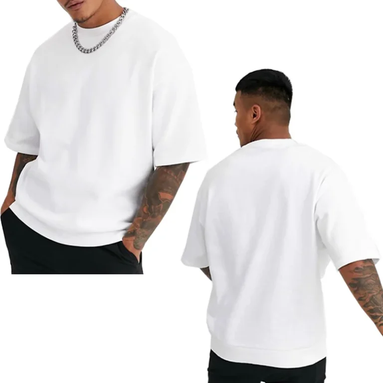 Custom-Embroidered-logo-220g-100-Cotton-White-T-Shirt-Dropped-Shoulders-Blank-Plain-Oversized-Mens-Tshirt