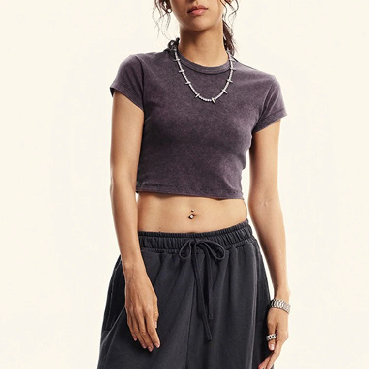 Custom-Fashion-Baby-Tee-Cropped-Ladies-Screen-Print-Acid-Washed-Plain-Summer-Cotton-Women-T-Shirt-Top-Hip-Hop-T-shirt-Crop-Top