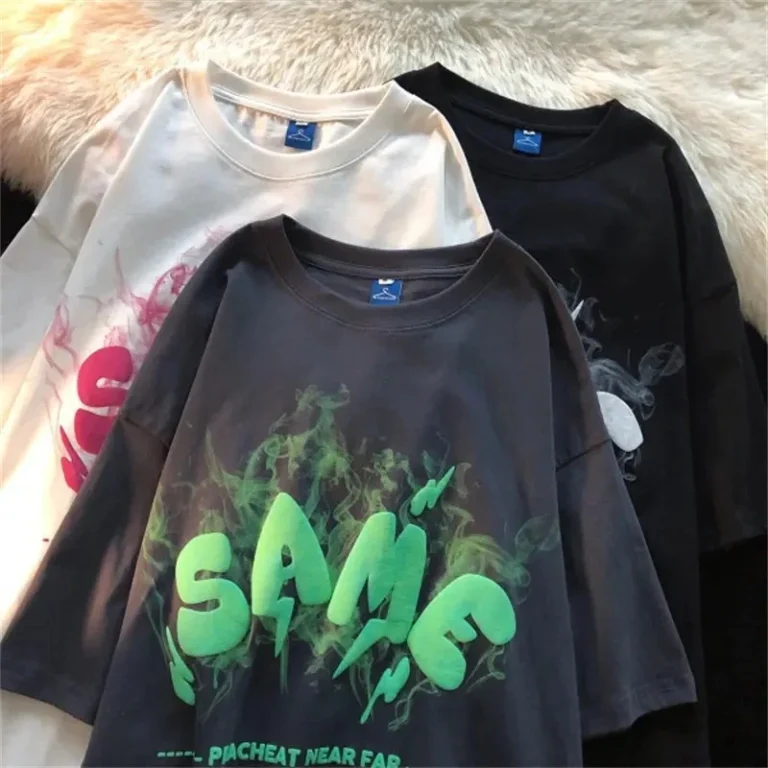 Custom-Fashion-Tee-100-Cotton-280-Grams-Pullover-Mens-T-Shirt-Casual-Men-Foam-Print-3D-Puff-Blank-T-shirts