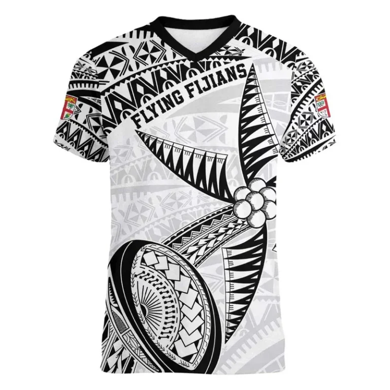 Custom-Fiji-Rugby-Pacific-Womens-V-Neck-T-Shirt-Polynesian-Palm-Tattoo-Womens-Tshirt