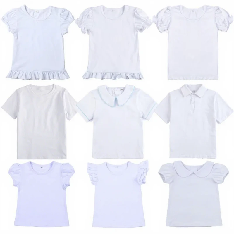 Custom-Girls-Blank-Custom-t-Shirt-Kids-Baby-Girl-Summer-Top-Tees-Toddler-Tshirts-Puff-Sleeves-White-t-Shirts