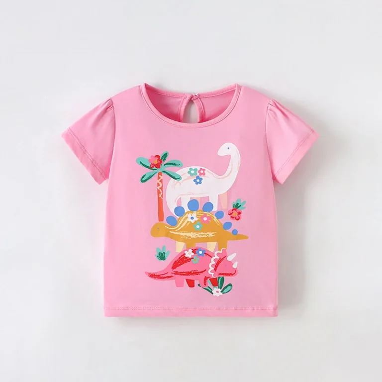 Custom-Girls-Summer-Short-Sleeve-Clothes-Little-Kids-Round-Neck-Pullover-95-Cotton-5-Spandex-Cute-Printed-Little-Girls-T-shirt