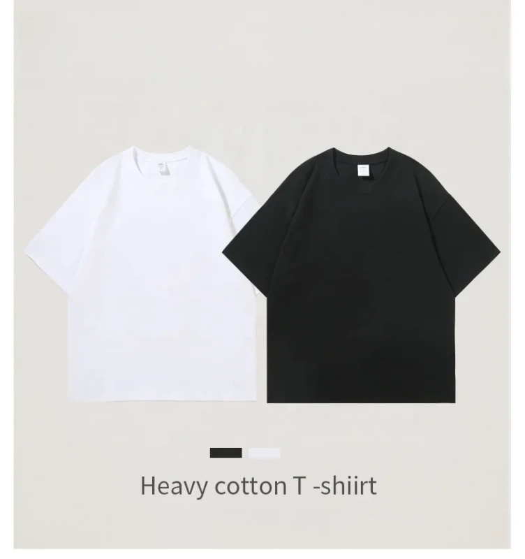 Custom-Heavy-Weight-300Gsm-100-Cotton-Knitted-Formal-Solid-Pattern-Unisex-Oversized-T-Shirts-With-Blank-Printing-1