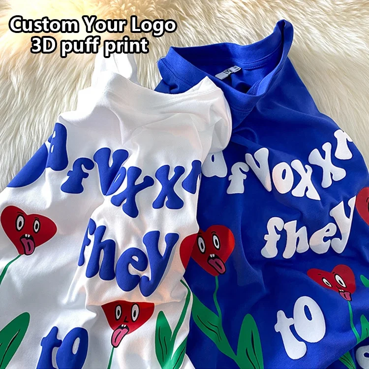 Custom-High-Quality-Men-Heavy-Oversized-100-Organic-Cotton-Round-Neck-T-shirt-3D-Puff-Print-T-Shirt-Unisex