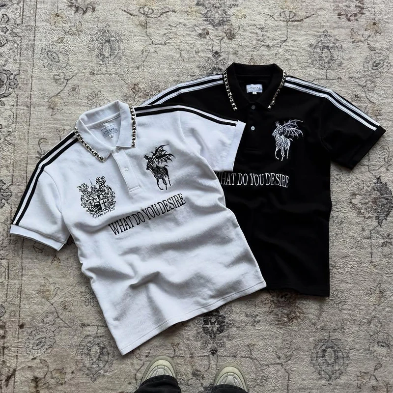 Custom-High-Quality-Mens-Golf-Polo-T-Shirts-Unisex-Short-Sleeve-Metal-Rivets-Heavyweight-Cotton-Embroidery-T-Shirt-for-Men