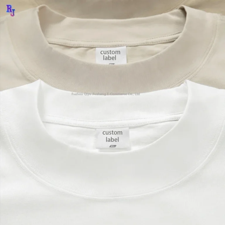 Custom-Highest-Grade-Boxy-280gsm-100-Cotton-Mock-Neck-T-Shirt-Printing-Heavy-Oversized-T-Shirt-Mens-White-Blank-Plain-T-Shirts