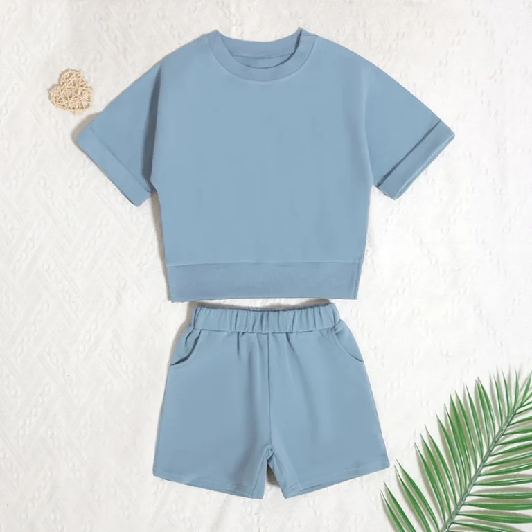Custom-Kids-T-Shirt-and-Pant-Summer-Cool-Short-Sleeve-Knitted-Children-Clothes-Sets